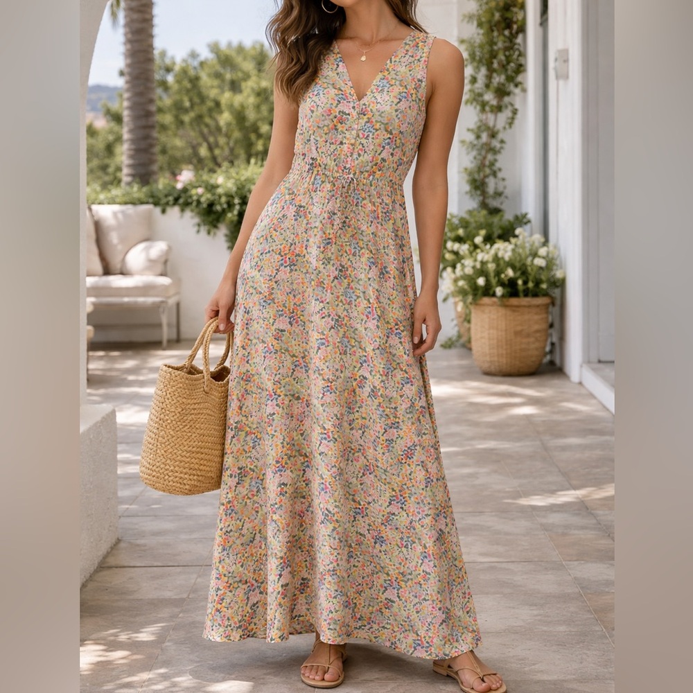 Laundry By Shelli Segal Green Floral Maxi Dress